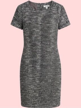 Calvin Klein Metallic Tweed Short Sleeve Shift Dress Sz 10 Office Chic